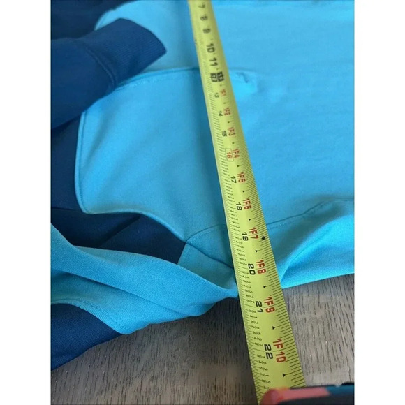 Nike Running Women’s (L) 1/4 Zip Pull Over Dri Fit Teal/Light Green Cap Hoodie - Picture 10 of 16